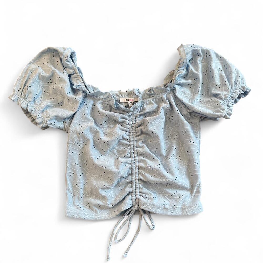 Cottage core blouse blue blouse